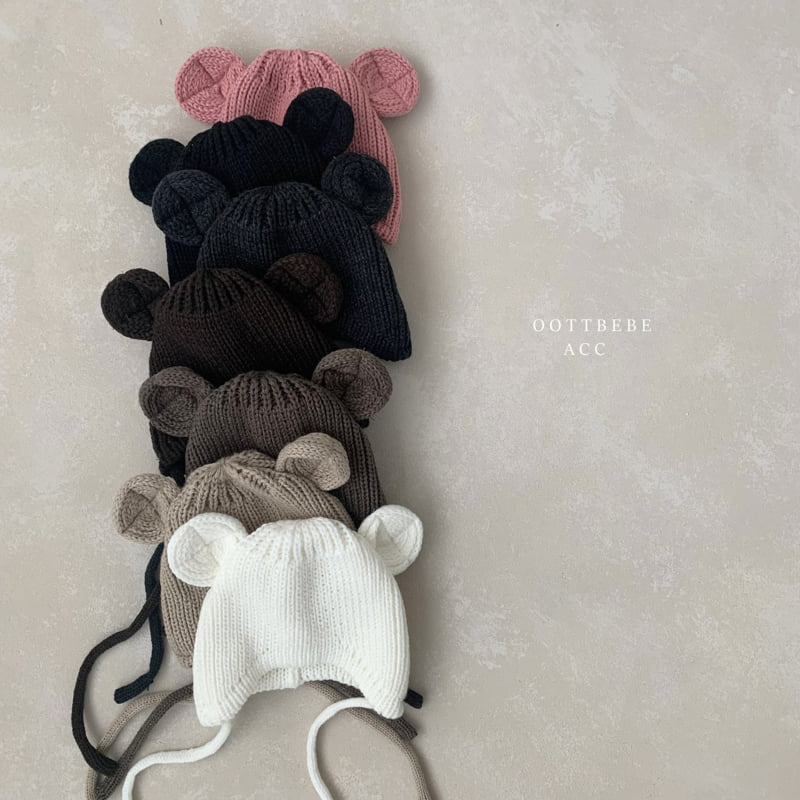 Oott Bebe - Korean Baby Fashion - #babyclothing - Teddy Line Bonnet