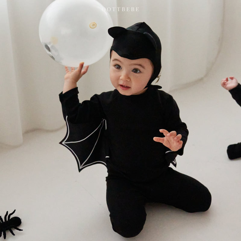 Oott Bebe - Korean Baby Fashion - #babyclothing - Bat Stretch Top Bottom Set - 5