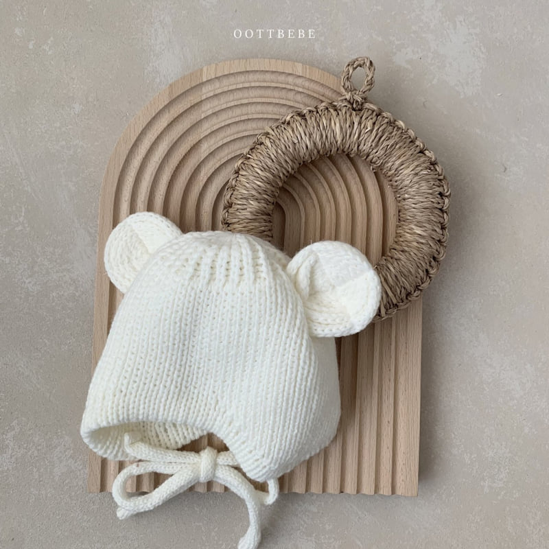 Oott Bebe - Korean Baby Fashion - #babyfever - Teddy Line Bonnet - 3