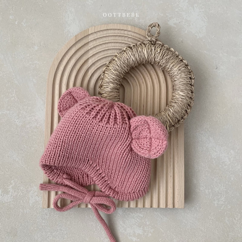 Oott Bebe - Korean Baby Fashion - #babyfever - Teddy Line Bonnet - 4