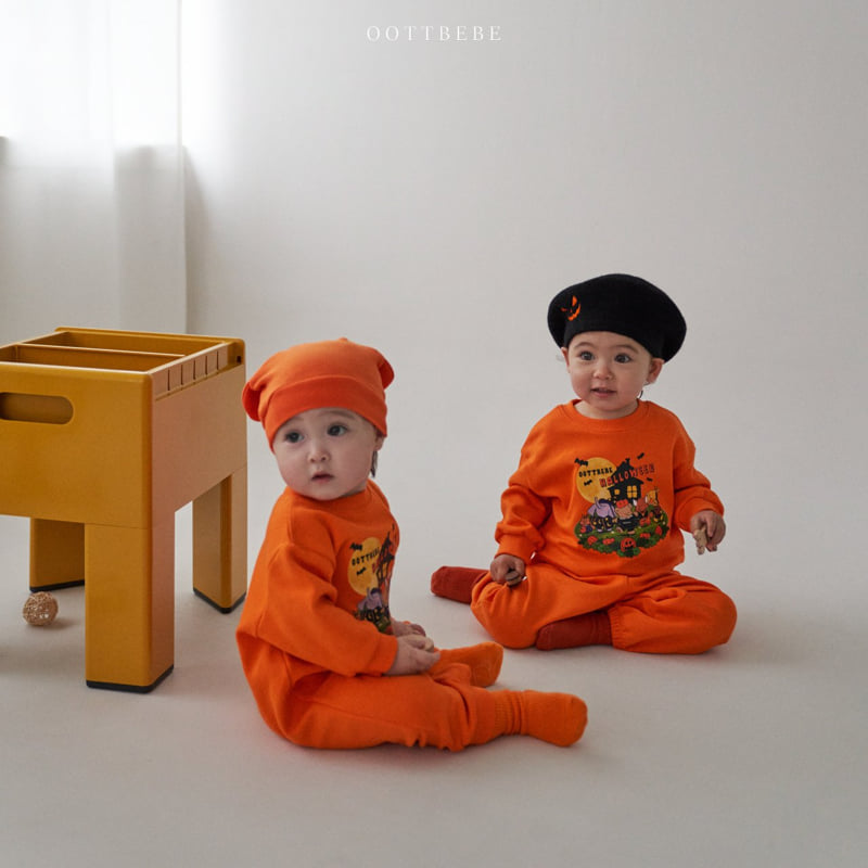 Oott Bebe - Korean Baby Fashion - #babygirlfashion - Pumpkin Top Bottom Set - 9