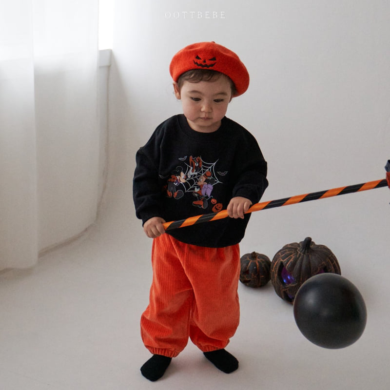 Oott Bebe - Korean Baby Fashion - #babygirlfashion - Halloween Velvet Pants - 3