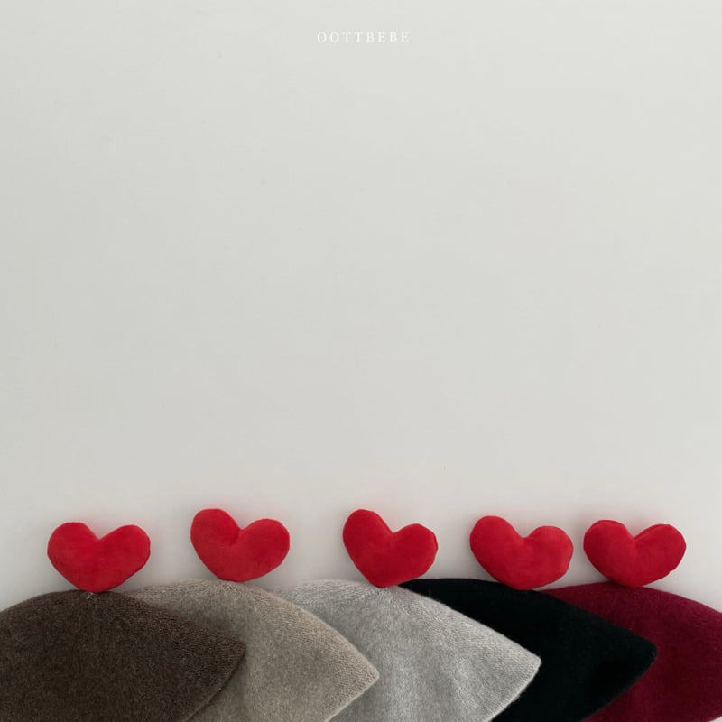 Oott Bebe - Korean Baby Fashion - #babylifestyle - Heart Pop Beret (Warm Tone)