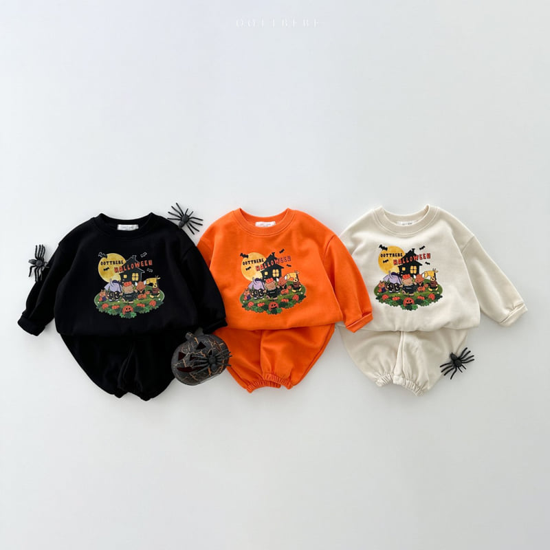 Oott Bebe - Korean Baby Fashion - #babyootd - Pumpkin Top Bottom Set - 12