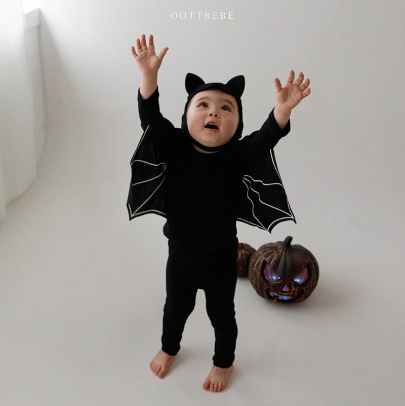 Oott Bebe - Korean Baby Fashion - #babyootd - Bat Stretch Top Bottom Set - 11