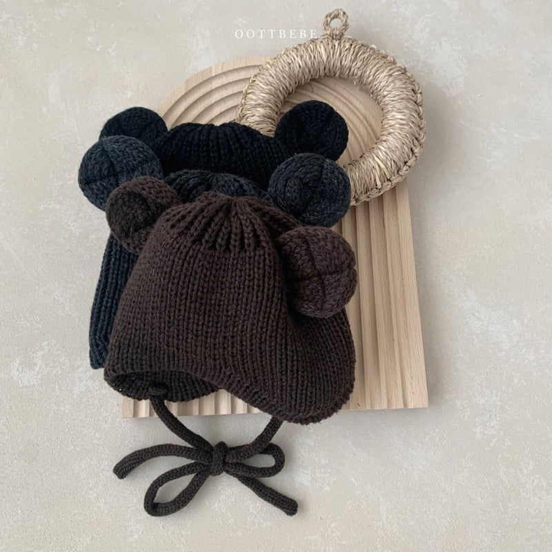 Oott Bebe - Korean Baby Fashion - #babyoutfit - Teddy Line Bonnet - 8