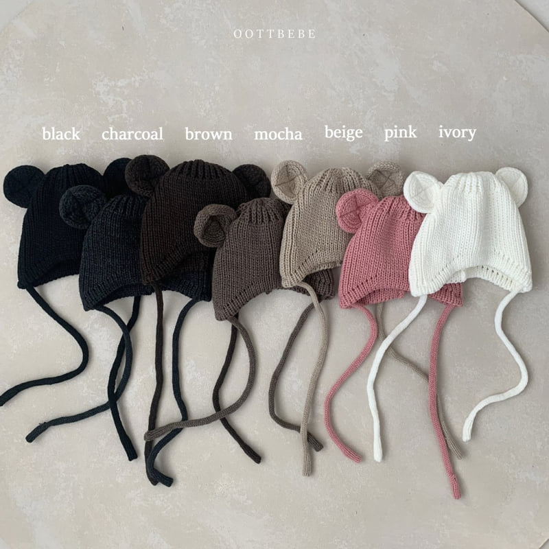 Oott Bebe - Korean Baby Fashion - #babyoutfit - Teddy Line Bonnet - 9