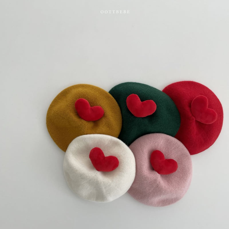 Oott Bebe - Korean Baby Fashion - #babyoutfit - Heart Pop Beret (Color) - 3