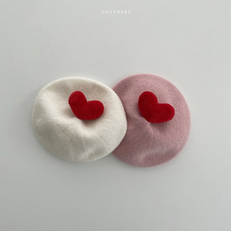 Oott Bebe - Korean Baby Fashion - #babyoutfit - Heart Pop Beret (Color) - 4