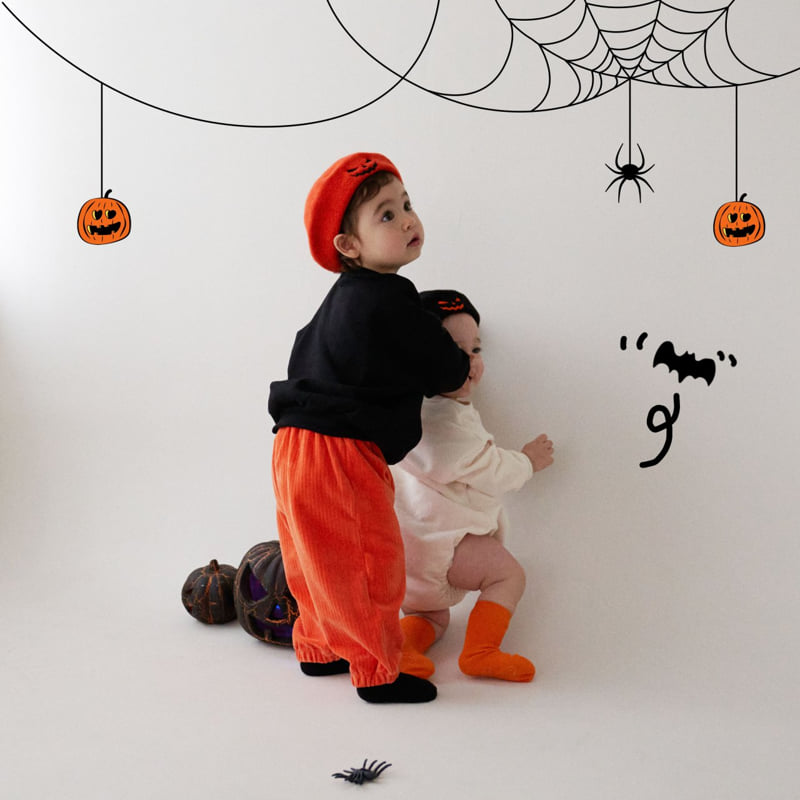 Oott Bebe - Korean Baby Fashion - #babyoutfit - Halloween Velvet Pants - 8