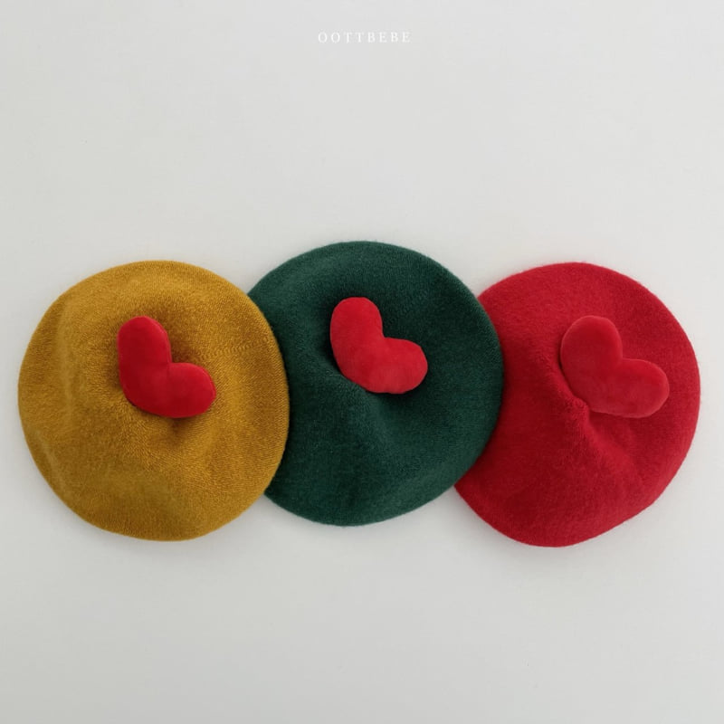 Oott Bebe - Korean Baby Fashion - #onlinebabyboutique - Heart Pop Beret (Color) - 6