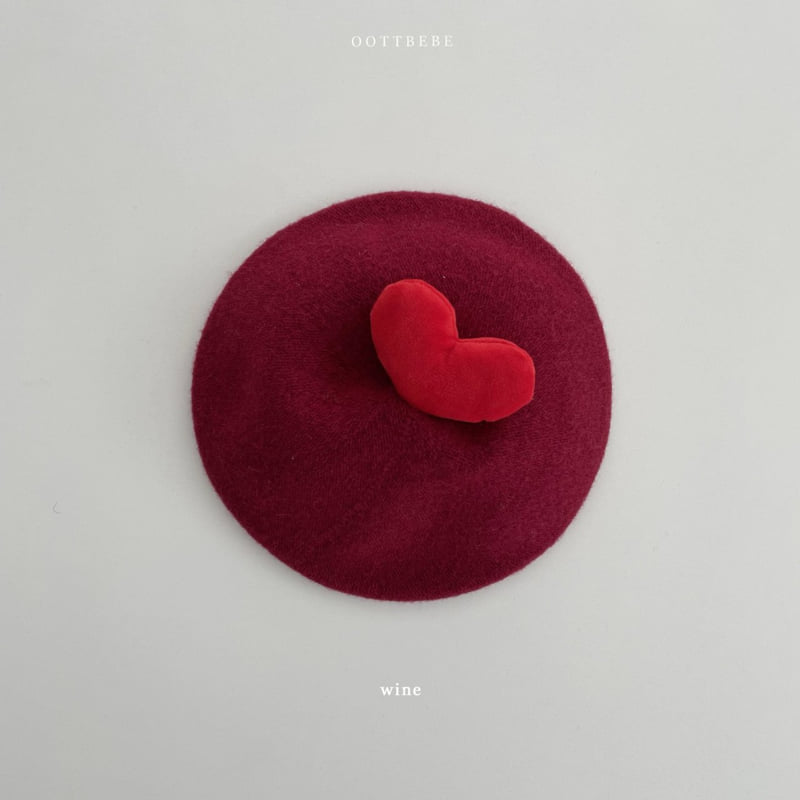 Oott Bebe - Korean Baby Fashion - #onlinebabyshop - Heart Pop Beret (Warm Tone) - 8