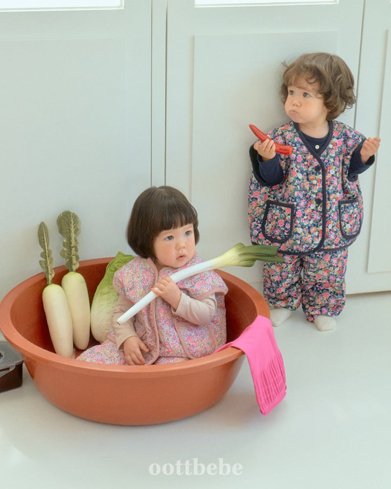 Oott Bebe - Korean Baby Fashion - #onlinebabyshop - Kimchi-Making Top Bottom Set - 2