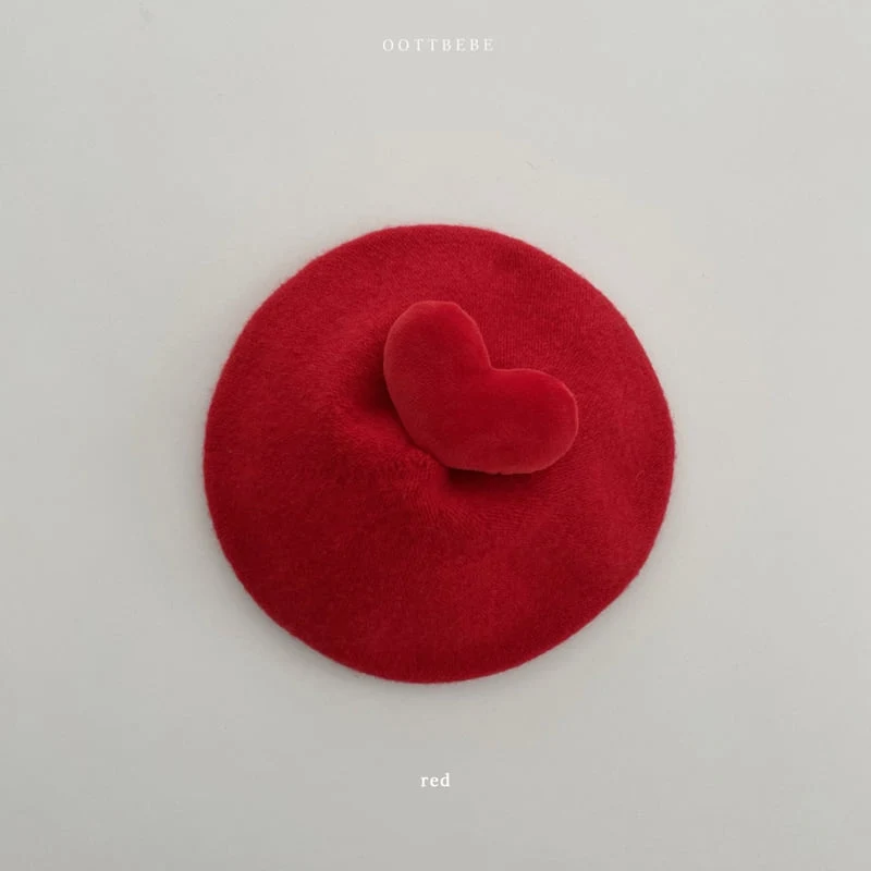 Oott Bebe - Korean Baby Fashion - #smilingbaby - Heart Pop Beret (Color) - 8
