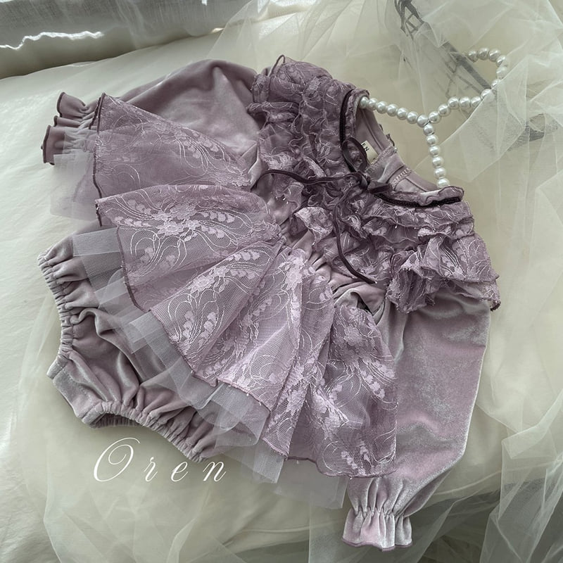 Oren - Korean Baby Fashion - #babyboutiqueclothing - Bebe Bruant Lace Suit - 2