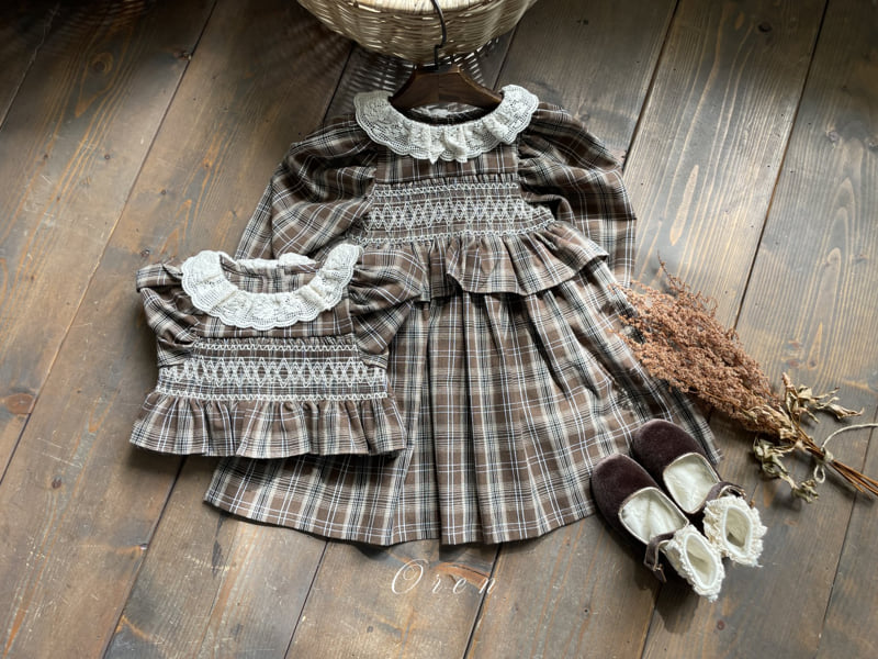 Oren - Korean Baby Fashion - #babyclothing - Chocolat Check One-piece - 10
