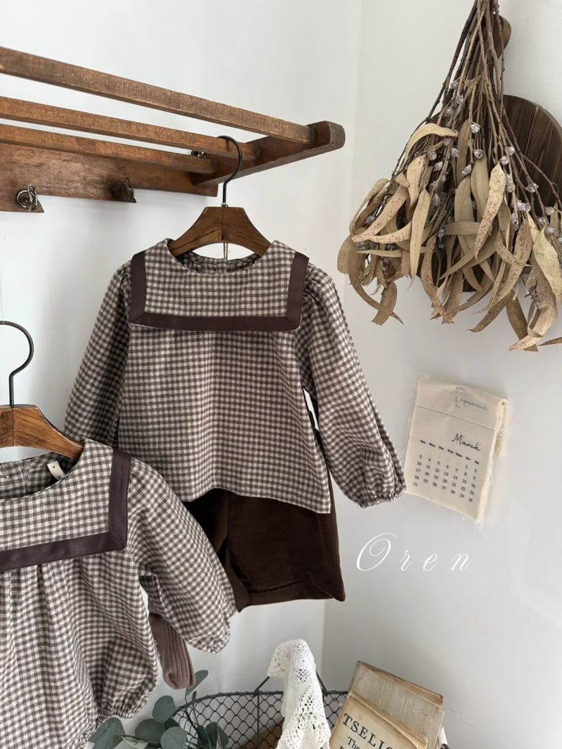 Oren - Korean Baby Fashion - #babyclothing - Bobo Check Sailor Suit - 9