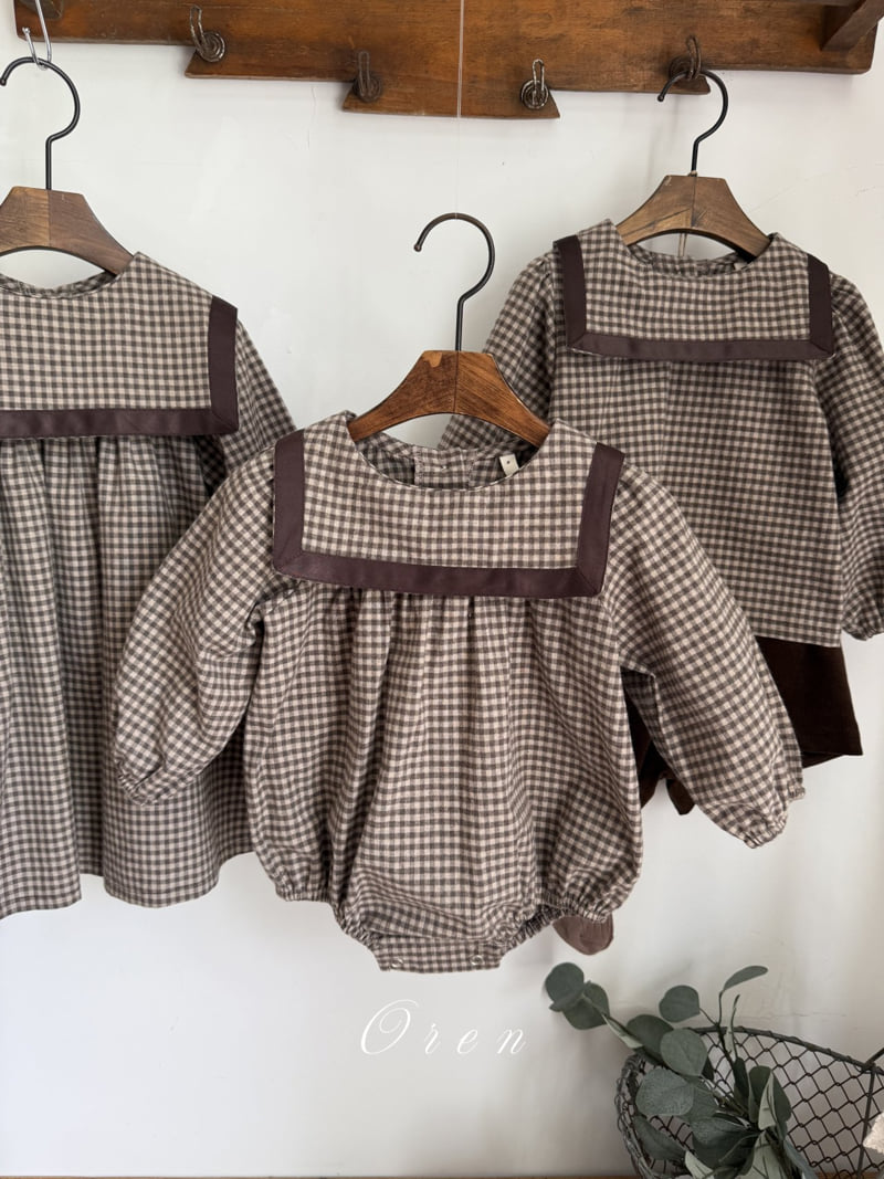 Oren - Korean Baby Fashion - #babyclothing - Bobo Check Sailor Set - 8
