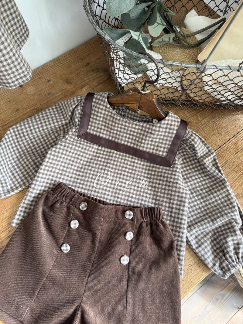 Oren - Korean Baby Fashion - #babyfever - Bobo Check Sailor Suit - 11