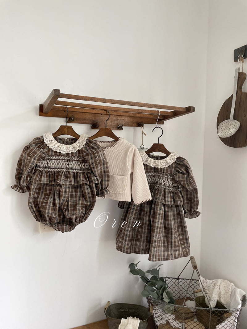 Oren - Korean Baby Fashion - #babyoutfit - Chocolat Check Suit - 3