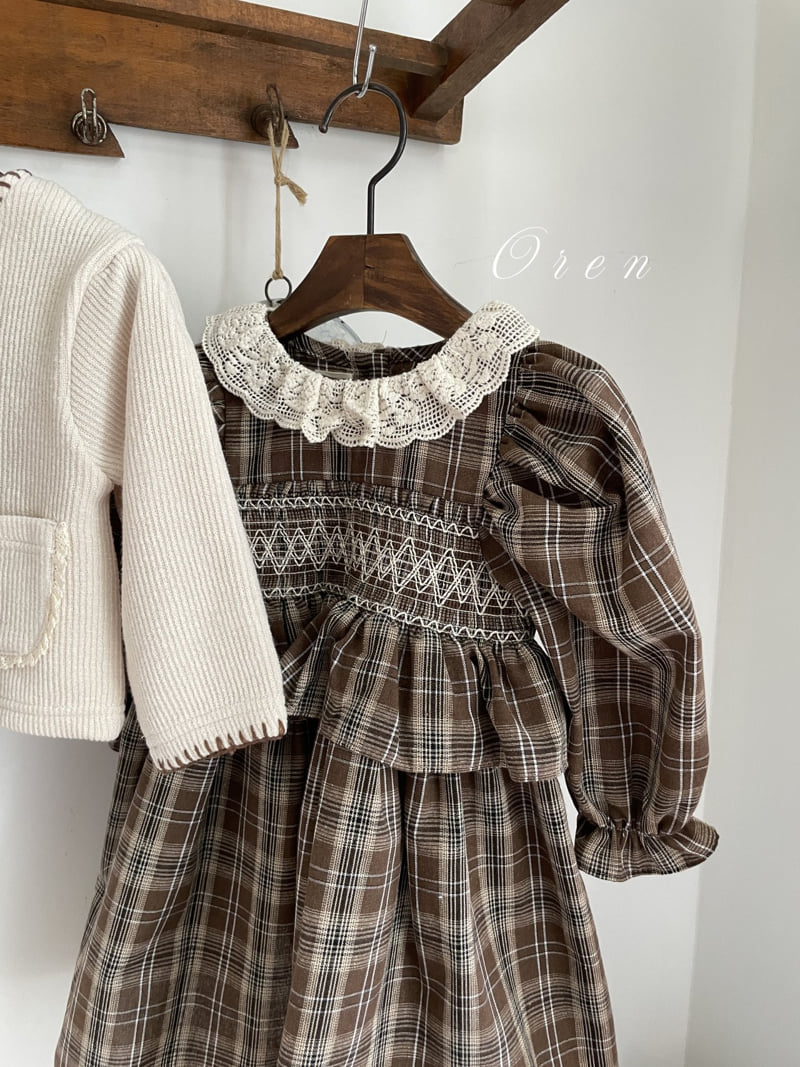 Oren - Korean Baby Fashion - #babyoutfit - Chocolat Check Suit - 4
