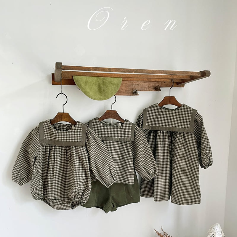 Oren - Korean Baby Fashion - #babyoutfit - Bobo Check Sailor Suit