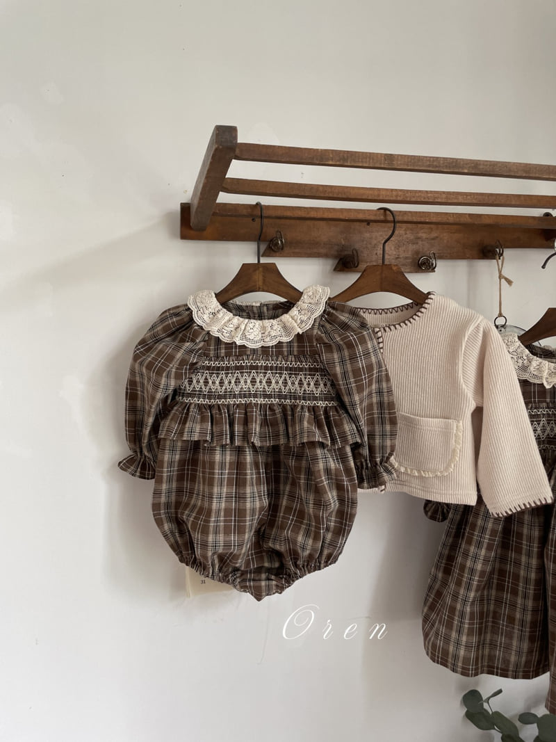 Oren - Korean Baby Fashion - #babywear - Chocolat Check Suit - 5