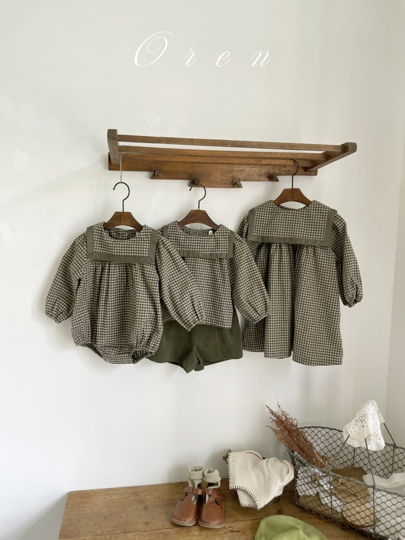 Oren - Korean Baby Fashion - #babywear - Bobo Check Sailor Suit - 3