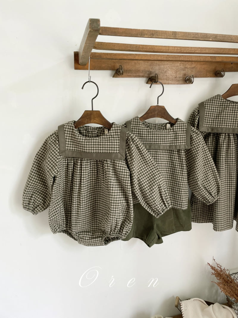 Oren - Korean Baby Fashion - #onlinebabyboutique - Bobo Check Sailor Set - 4
