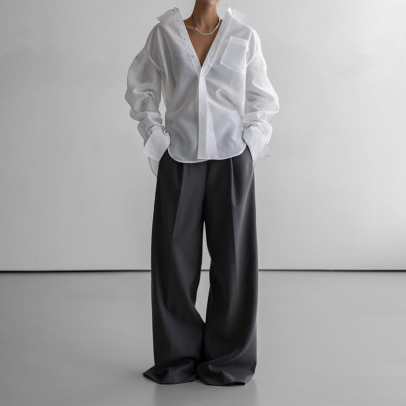 Paper Moon - Korean Women Fashion - #thelittlethings - LUX Double Sleeve Cap Detail Organza Shirt - 2