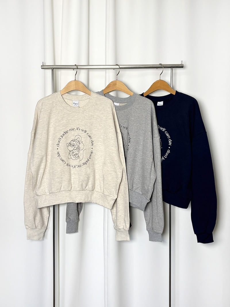 Pastel Deer - Korean Women Fashion - #womensfashion - Day Crop Sweatshirt