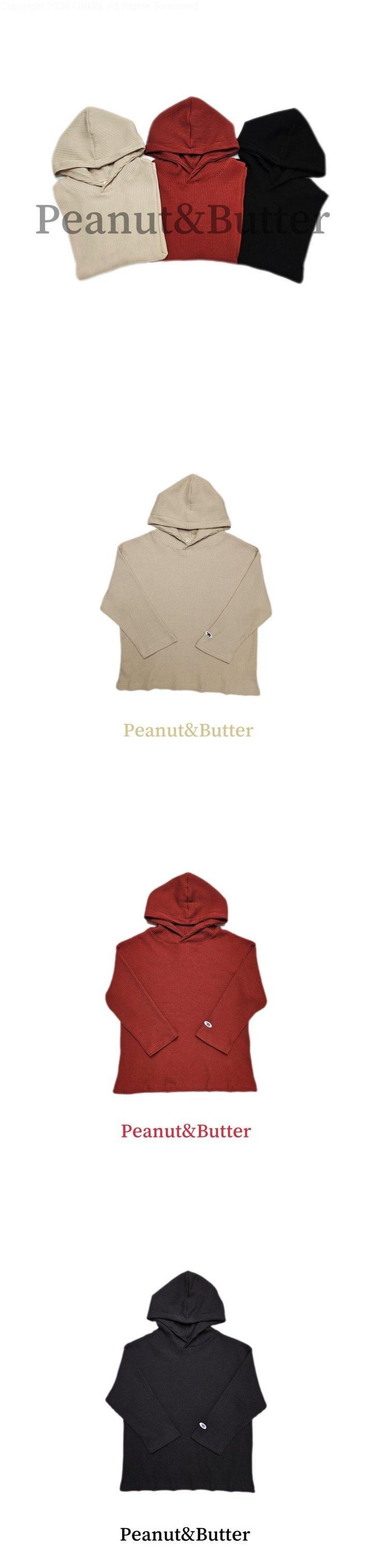 Peanut & Butter - Korean Children Fashion - #fashionkids - Waffle Long Sleeve Hoodie - 2