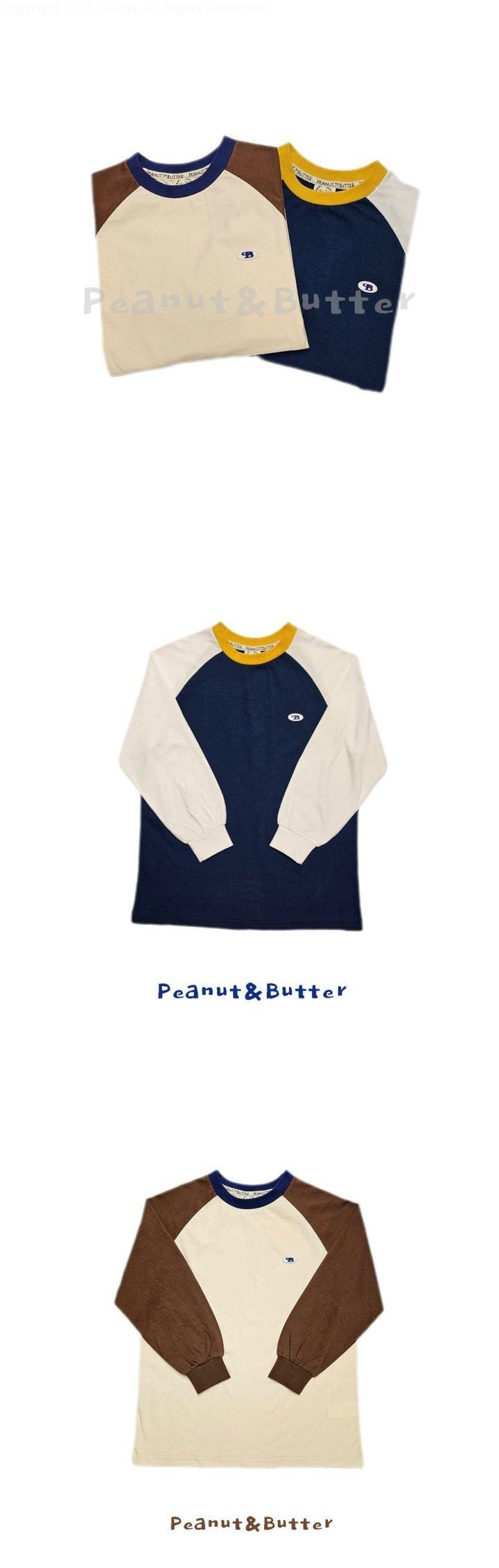 Peanut & Butter - Korean Children Fashion - #kidsstore - Contrast Raglan Long Sleeve Tee - 2