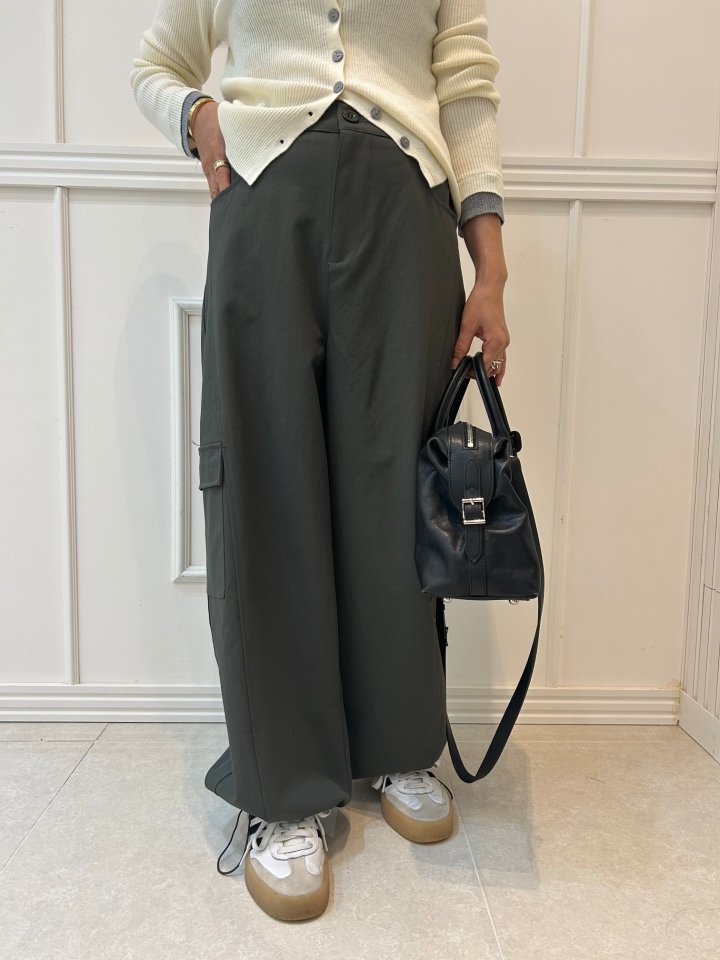 Pearls room - Korean Women Fashion - #momslook - String Cargo Slacks