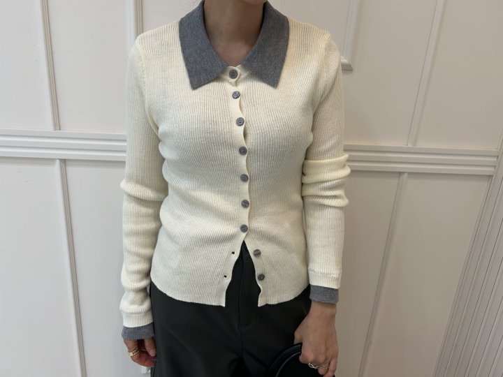 Pearls room - Korean Women Fashion - #momslook - Ribbed Collar Shirt