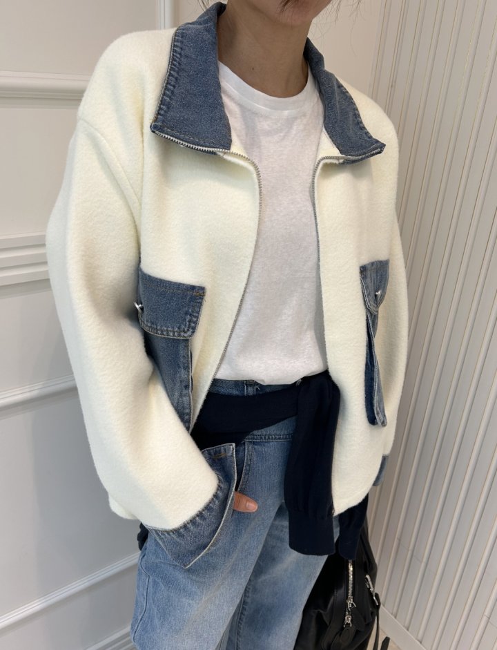 Pearls room - Korean Women Fashion - #momslook - Denim Jumper - 5