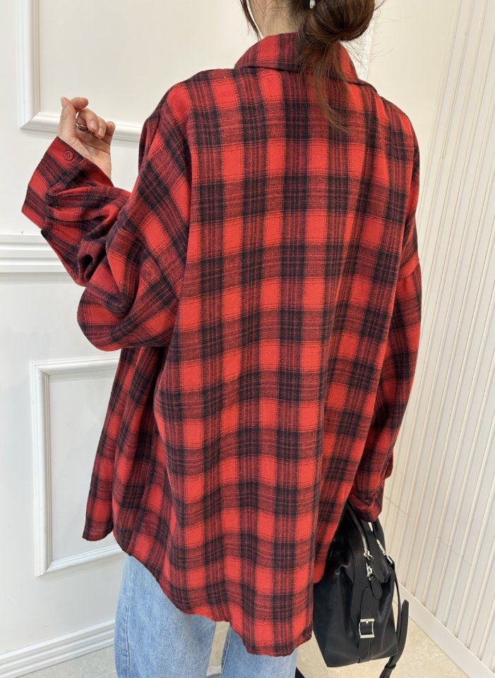 Pearls room - Korean Women Fashion - #momslook - Check Shirt - 6
