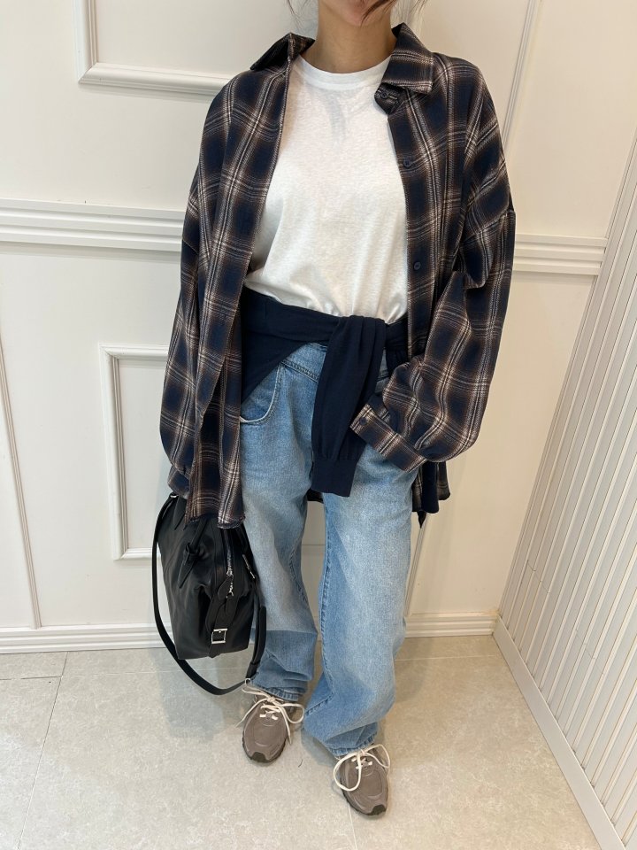 Pearls room - Korean Women Fashion - #momslook - Check Shirt - 7