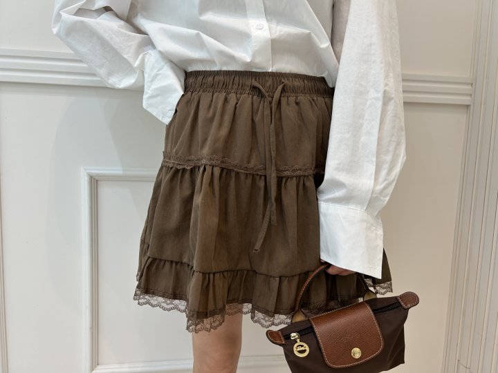 Pearls room - Korean Women Fashion - #momslook - Lace Skirt - 3