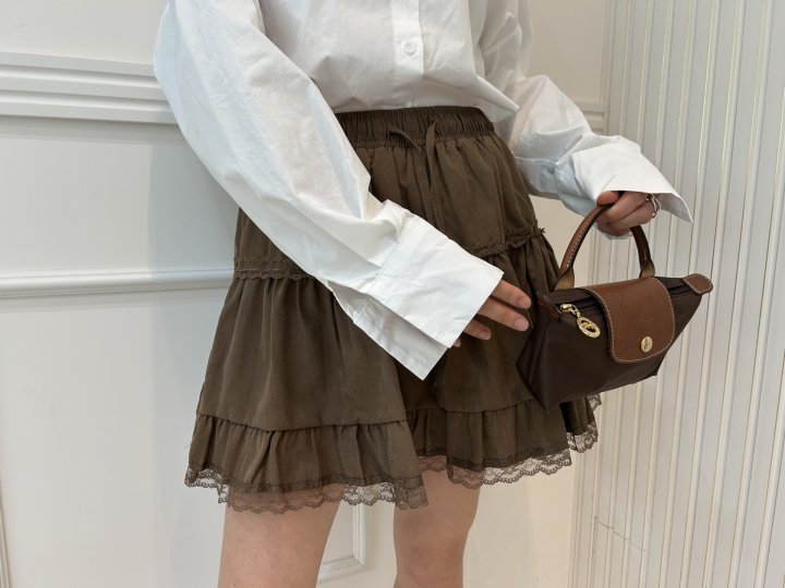 Pearls room - Korean Women Fashion - #momslook - Lace Skirt - 4