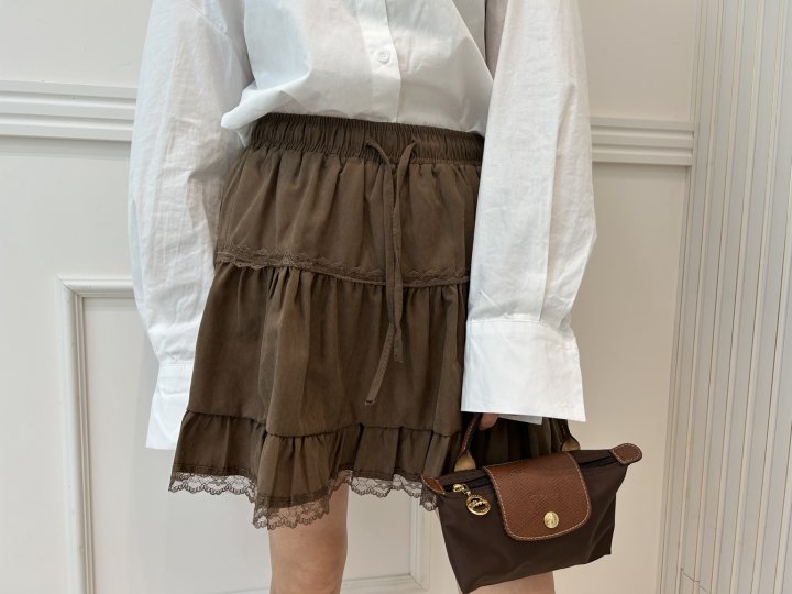 Pearls room - Korean Women Fashion - #momslook - Lace Skirt - 5