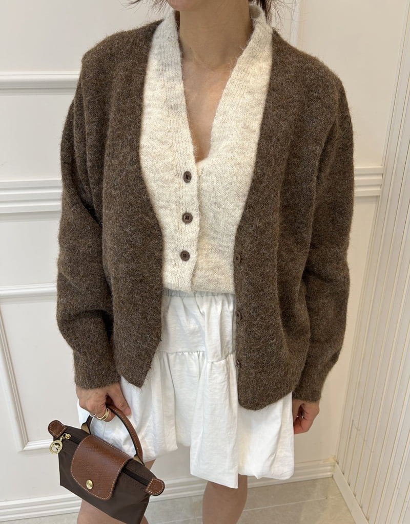 Pearls room - Korean Women Fashion - #momslook - Double Layered Cardigan - 10