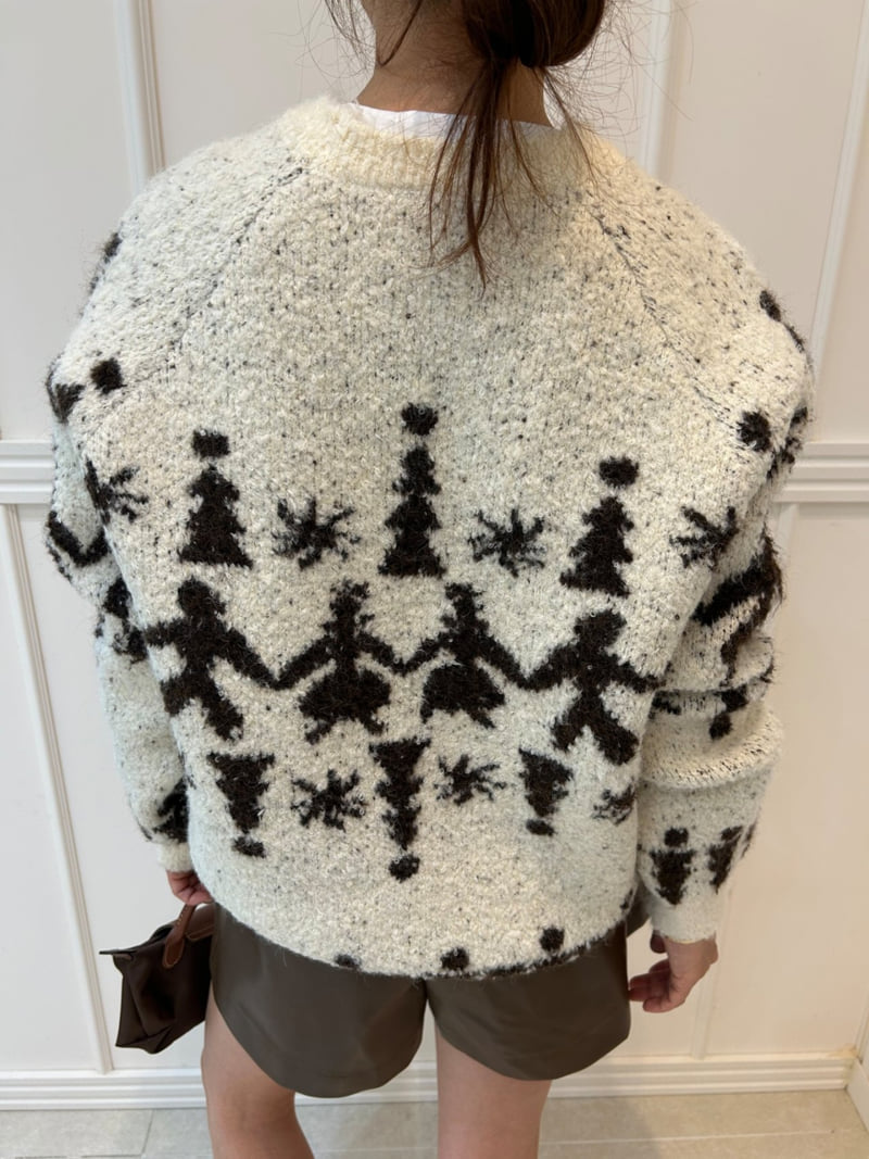 Pearls room - Korean Women Fashion - #momslook - Boucle Round Knit - 9
