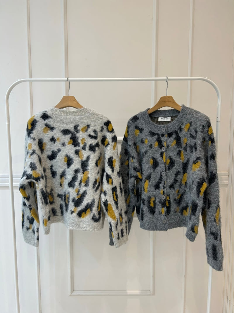 Pearls room - Korean Women Fashion - #momslook - Leopard Cardigan - 12