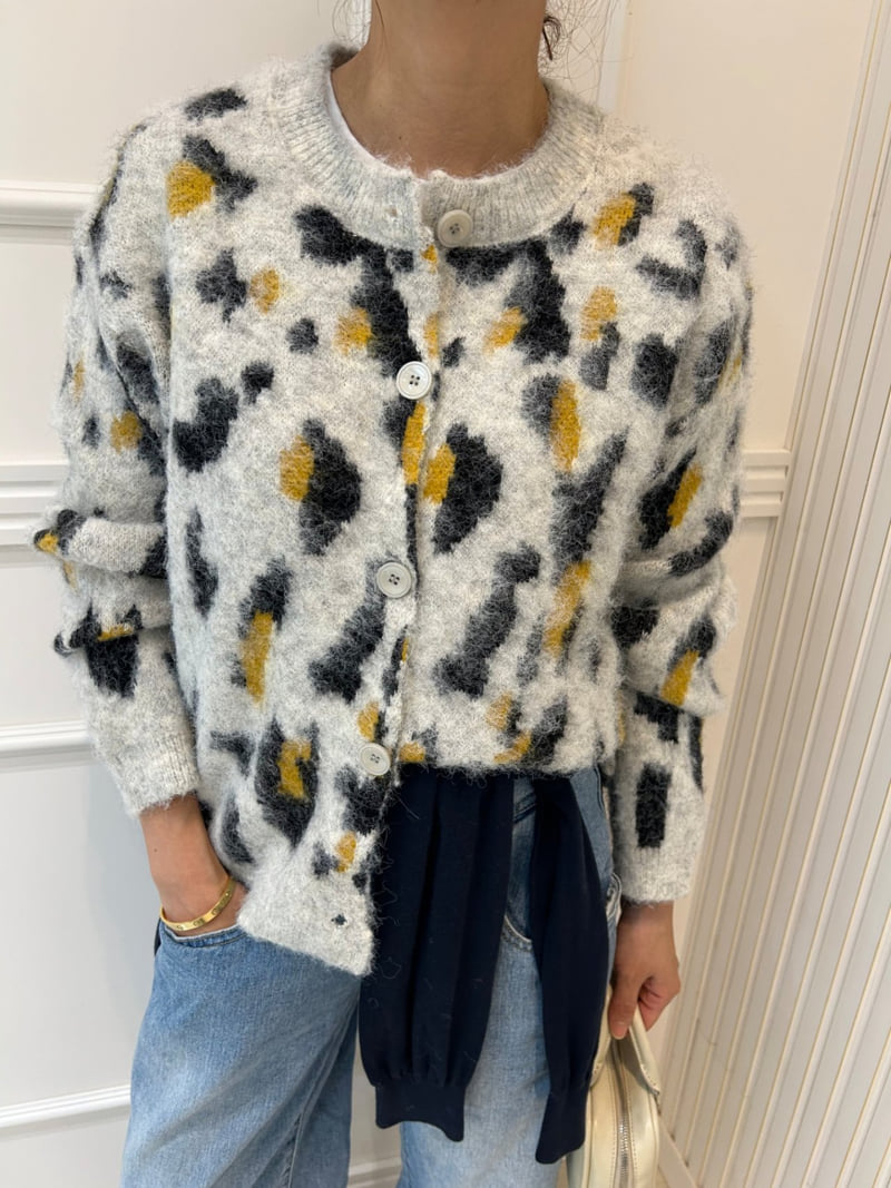 Pearls room - Korean Women Fashion - #momslook - Leopard Cardigan - 6