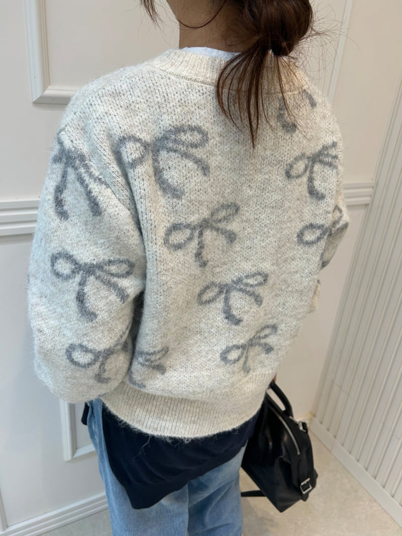 Pearls room - Korean Women Fashion - #momslook - Ribbon Cardigan - 10