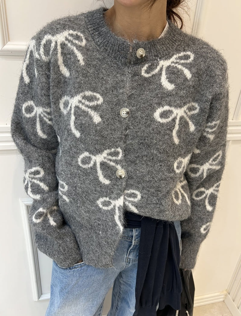Pearls room - Korean Women Fashion - #womensfashion - Ribbon Cardigan - 4
