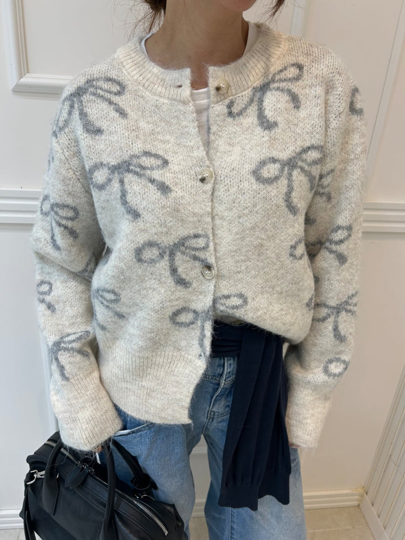 Pearls room - Korean Women Fashion - #momslook - Ribbon Cardigan - 6