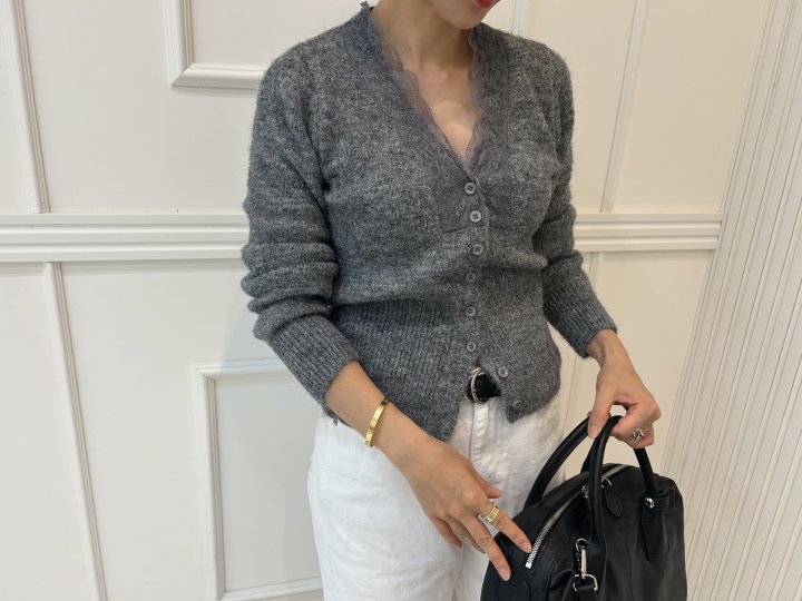 Pearls room - Korean Women Fashion - #vintagekidsstyle - Lace Cardigan - 4