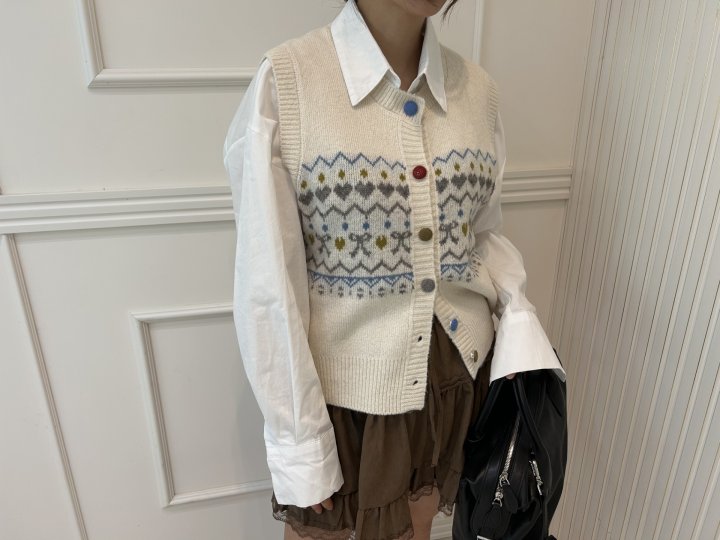 Pearls room - Korean Women Fashion - #restrostyle - Song Song Knit Vest - 9